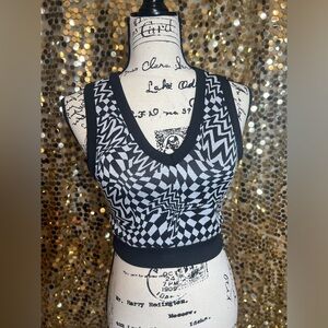 Almost famous black and white crop top